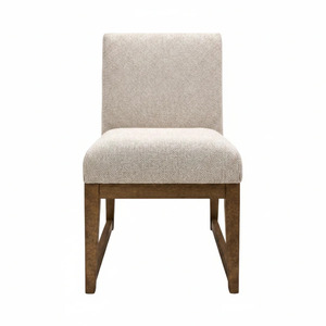 Fabric Dining <b>Chair</b> Upholstered Side <b>Chair</b> Wooden Legs <b>Beige</b> Accent Seat for Dining Room Home Hotel - Product Image 3