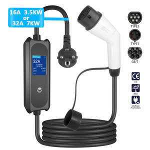 Cargador Portátil para Vehículos Eléctricos Tipo 2, 7kW, Cable TPU, IP65 Impermeable, Corriente Ajustable de 32A, con Aplicación WIFI - Product Image 5