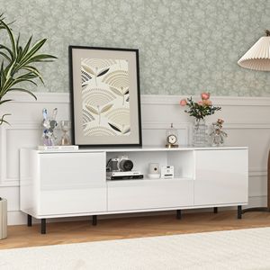 Mobile TV Moderno Lucido con Ripiani Contenitori per Soggiorno - Product Image 4