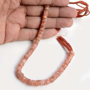 Cuentas de Piedra Preciosa Natural de Sunstone Facetadas en Forma de Rueda Redonda para Fabricación de Joyas, Hilo de Piedras Sueltas - Product Image 4