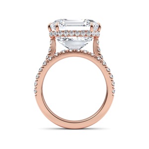 Impresionante Anillo de Compromiso de Oro Rosa de 10K con Diamantes Redondos y Asscher Creados en Laboratorio, 13.04 CTW - Product Image 2
