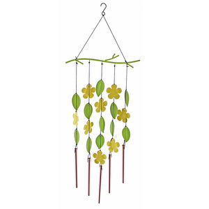 Carillon de vent en verre Yingtu Garden Sea, décoration de maison, balcon, cadeau, extérieur, suspendu, en fer, feuille, finition brillante, forme irrégulière, 28 carillons - Product Image 1