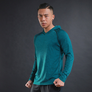 Custom Solid Long Quick Dry Breathable Windproof Reflective Mens Pullover <b>Hoodie</b> for Winter Sports Yoga <b>Workout</b> Gym - Product Image 4