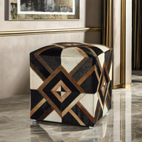 Pouf Ottoman en Cuir Véritable Écologique et Élégant, Meuble Portable pour Chambre, Hôtel, Appartement – Meilleur Prix