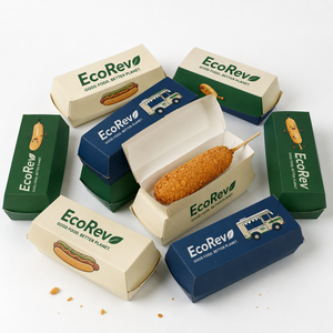 Hot Selling Manufacturer Custom Printing Disposable Take Away Eco Friendly Biodegradable Paperboard UV Coated Korean <b>Corn</b> Box - Product Image 1