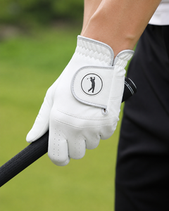 Gants de golf minimalistes en cuir Cabretta blanc, logo personnalisé, respirants, pour hommes et femmes, protection des mains, fabrication OEM directe d'usine - Product Image 3