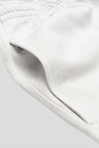 Men's <b>White</b> Cotton <b>Shorts</b> Mid Waist Elastic Casual Breathable Solid Color Woven Fabric - Product Image 4