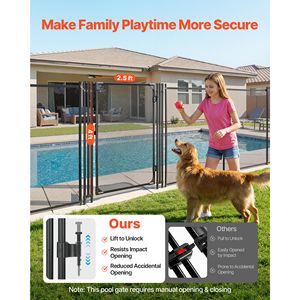 Kit Cancello di Sicurezza Interrato per Piscine 4 x 2,5 piedi, con Chiusura in Metallo 352 GSM, Accessori e Strumenti per Piscine - Product Image 2