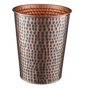 Elegant Decorative Portable Aluminum Waste <b>Bin</b> Open Top Geometric Pattern High Traffic Areas <b>Large</b> Volume Bulk Garbage Lobby - Product Image 4