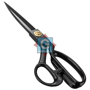 High Quality Industrial <b>Sewing</b> Fabric <b>Scissors</b> Stainless Steel Blade Rubber Handle 9 Inch Sharp Beautiful Black Color Gray Rocks - Product Image 1