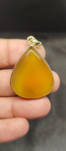 Accesorios de Moda, Collar con Colgante de Latón Hecho a Mano con Piedra Preciosa de Ónix Amarillo Natural, Joyería de Moda al por Mayor - Product Image 4