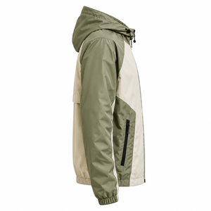 Hooded Color Block Windproof Jacket Men Casual Zip Up Outerwear Autumn <b>Lightweight</b> Polyester Shell <b>Coat</b> - Product Image 2