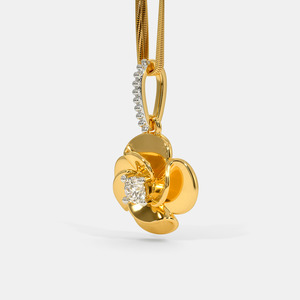 Collar con Colgante de Diamante Cultivado en Laboratorio con Diseño Floral en Oro Amarillo - Product Image 6