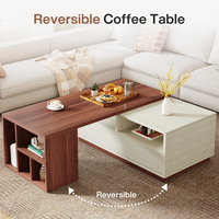 Mesa de Centro Moderna MD01 para Sala de Estar y Oficina, Fabricada en Vietnam, Material de Metal/Madera, 1 Año de Garantía, Muebles para el Hogar