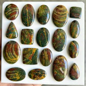Natural Bloodstone Cabochons Mixed Shapes Polished Bulk lot Loose Gemstones For Jewelry Making DIY jewelery stone indian. - Product Image 5