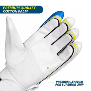 Guantes de Bateo de Cricket Hechos a Medida con Agarre Avanzado, Duraderos, Ligeros y Cómodos, Precio al por Mayor OEM, Color Personalizado, Cuero - Product Image 4