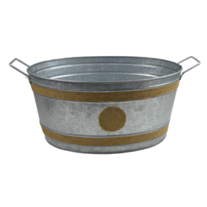 Macetas de Metal Galvanizado de la Mejor Calidad, Estilo Rústico, Marca MKI, Diseño de Canasta para Jardín, Decoración para Hogar, Exteriores y Restaurantes - Product Image 1