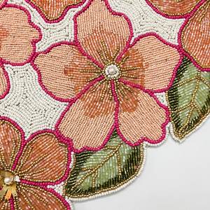 Oriental Luxury Handmade Fabric <b>Table</b> <b>Runner</b> Rectangle Beaded Lotus Design Mat-Durable & Eco-Friendly - Product Image 3
