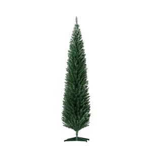 Albero di Natale Artificiale a Forma di Matita Pre-Illuminato da 2,4 m, 618 Rami Realistici, Design Sottile, Base in Plastica, Nessun Montaggio Richiesto - Product Image 4
