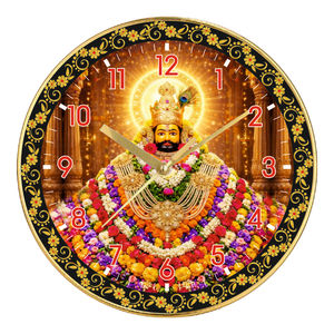 Reloj de Pared Khatu Shyam Ji Silent Sweep con Técnica de Impresión para Bendiciones Espirituales - Decoración del Hogar para Navidad y Día de la Madre - Product Image 1