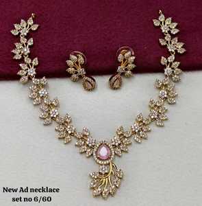 Gold Plated Flower Crystal <b>Necklace</b> Earring Set Women's Classic Wedding Jewelry Alloy Rhinestone Pear Cut Design - Product Image 3