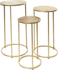 Modern Iron Nesting Table Set For Living Room Furniture <b>Space</b> Saving Design With Stylish Top Finish - Product Image 2