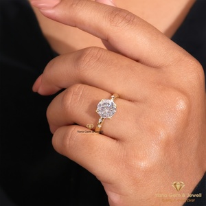 Anillo de Uso Diario Clásico Solitario de Oro Sólido de 14K con Diamante Cultivado en Laboratorio CVD de 1.00 Quilates, Corte Redondo, Color E, Claridad VVS2, Certificado IGI - Product Image 3