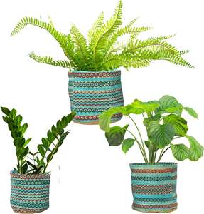 Couverture de pot de plante tressée avec doublure, grand panier en corde de jute pour plantes d'intérieur, décoration de sol pour salon et maison - Product Image 6