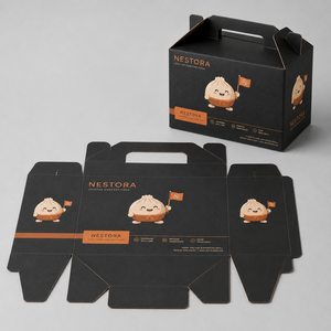 Boîte en carton personnalisée avec poignée pour emballage alimentaire, boîte à emporter pour repas, idéale pour les burgers et poulet frit - Product Image 3