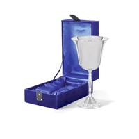 Ensemble de coupes Kiddush en acier inoxydable avec motif gravé au laser, 7,5 oz, coupe à vin en forme de grenade avec des coupes à vin