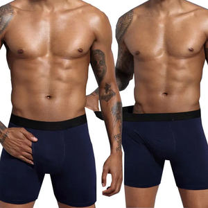 Young Men's Mid-Rise Breathable Knitted Eco-Friendly <b>Boxer</b> Briefs OEM <b>Polyester</b>/Nylon Anti-Bacterial Anti-static Plus Size - Product Image 2