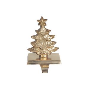 Soporte para Calcetines de Navidad de Metal Dorado, Gancho para Chimenea con Peso, Decoración Navideña para el Hogar - Product Image 1