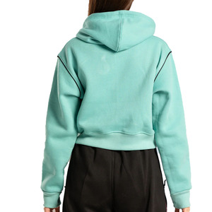 Sudadera con Capucha para Mujer PENTO INDUSTRY, Color Verde Menta, Manga Larga, Hombros Caídos, Tejido de Algodón Transpirable de Secado Rápido - Product Image 2