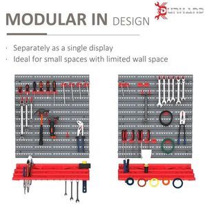 Organizador de herramientas de pared DIY de 54 piezas con 50 ganchos y tablero de clavijas para almacenamiento - Product Image 6