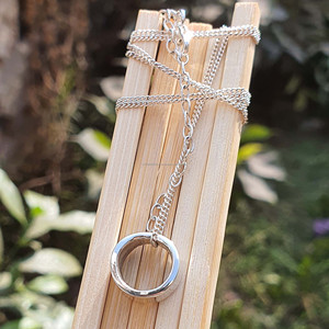 Collier de collier de cercle ouvert à la mode pour femmes fabriqué à la main en argent sterling 925 histoire O cercle charme pour les mariages fiançailles - Product Image 5