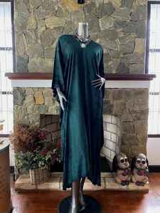 เดรสคาฟทันผ้าเรยอนสีเขียวลายมัดย้อมสไตล์ญี่ปุ่นไซส์พลัส งานศิลปะที่สวมใส่ได้สไตล์โบโฮ - Product Image 5