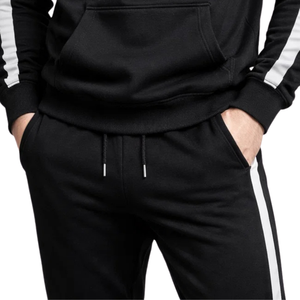Men's Fleece Sweatpants Side Stripe Jogger Pants Casual Straight Leg <b>Trousers</b> <b>Elastic</b> <b>Waist</b> Custom Logo Sportswear OEM - Product Image 4