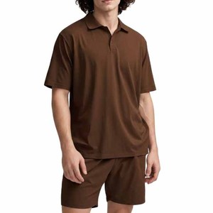 Chemises pour hommes de haute qualité en coton 100% uni à manches courtes, tricotées, anti-rides, respirantes, séchage rapide, imprimées numériquement - Product Image 5