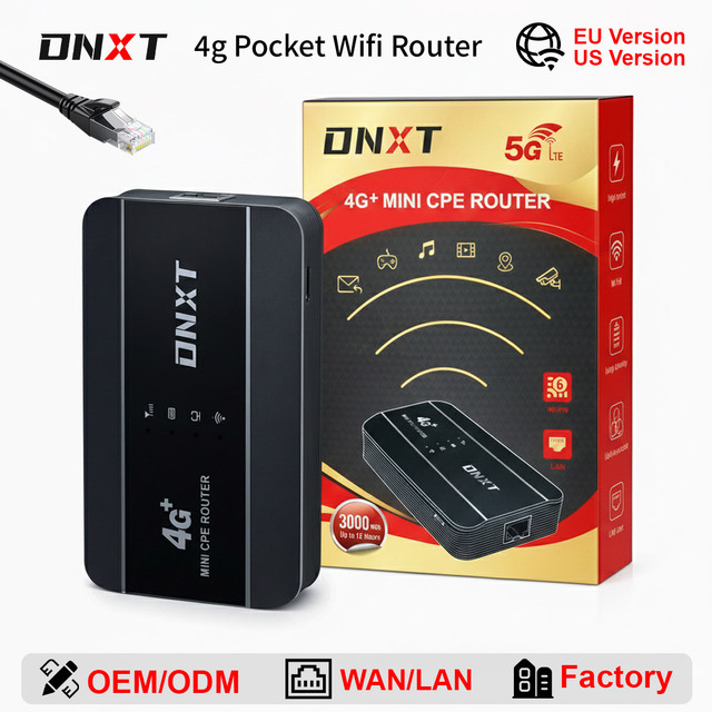 DNXT 4g Sim Card Router WAN/LAN Mini Portable Wifi Router WiFi6 All Network Portable Wifi WPS Carte Sim Wifi Portable Type-C