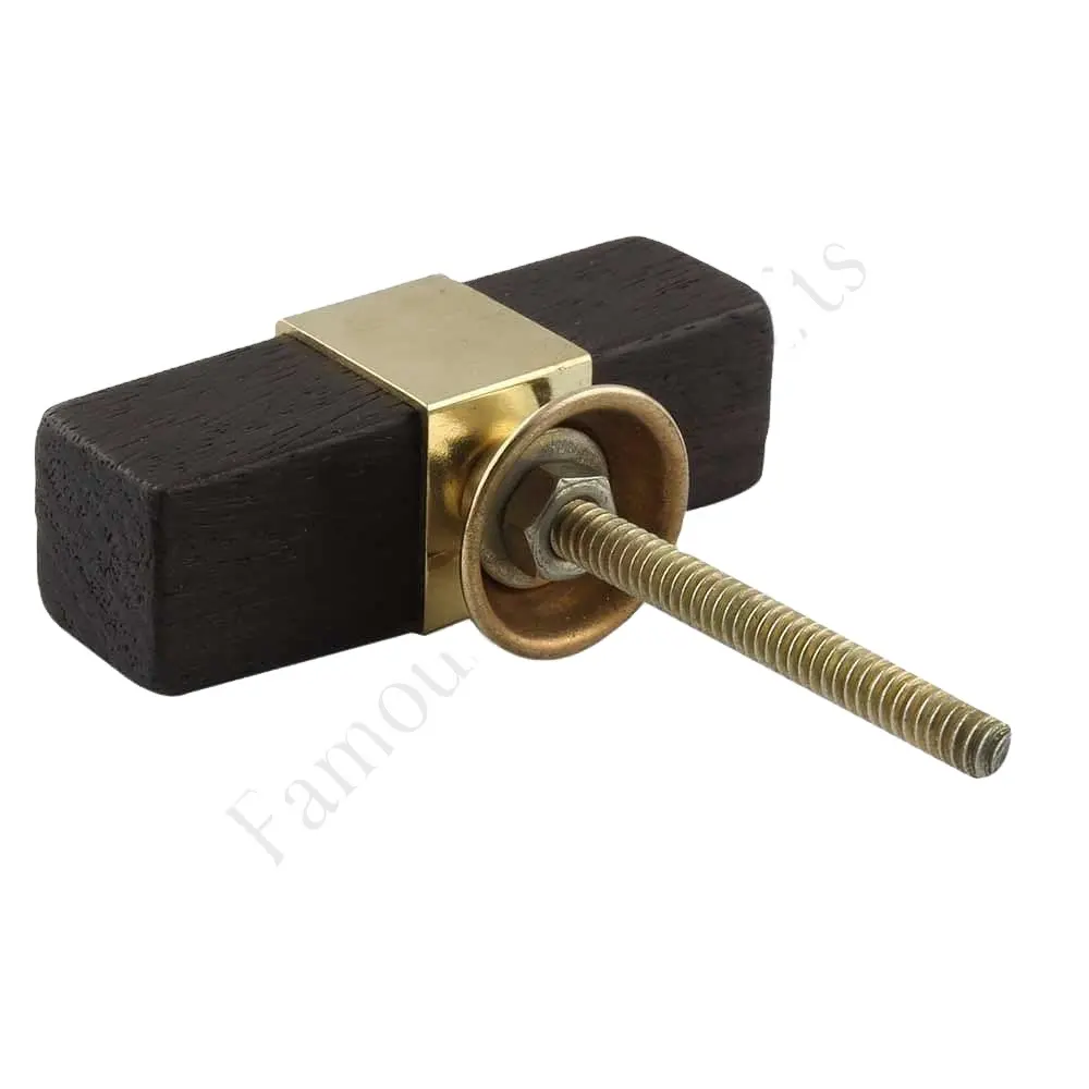 Factory Price Wood Handle with metal screw Hot Selling Wholesale New Design Wood Hot Resin knob for Inside & Outside Doors