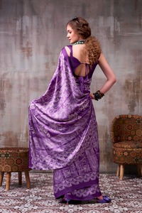 Indian Traditional Casual Satin <b>Silk</b> Saree in Printed for Daily Wear and Festive Function for Women Comfortable Fancy Outfit - Product Image 6