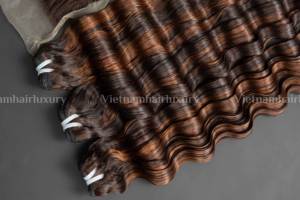 Extensiones de cabello humano Remy 100% al por mayor, mechones de cabello vietnamita crudo sin procesar del vendedor, trama de trama única superdoble dibujada - Product Image 5