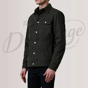 Mens Dark Green Cotton <b>Jacket</b> Casual Slim Fit Button Up <b>Lightweight</b> Utility <b>Jacket</b> Streetwear Fashion Shirt Coat - Product Image 3