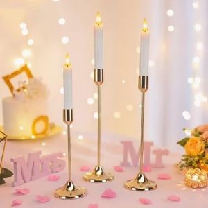 Ensemble de porte-bougies classiques dorés et blancs, support métallique élégant, décoration polyvalente pour la maison et les mariages, vente en gros sur le marché d'exportation - Product Image 6