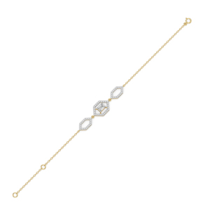 Bracelet de luxe pour femme en or 18 carats plaqué or avec diamants hexagonaux taille Asscher, idéal pour le quotidien - Product Image 3