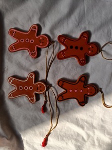 Handmade Gingerbread Man <b>Christmas</b> Hanging Ornament Hand Painted Paper Mache Gingerbread Ornament <b>Christmas</b> Gingerbread Man <b>Tree</b> - Product Image 3