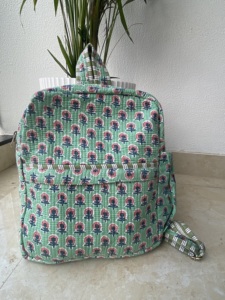 Pinkcityhandloom Indian Handmade Cotton Softback Durable Portable High Quality <b>Kids</b> School <b>Backpack</b> Floral Print Bag - Product Image 2