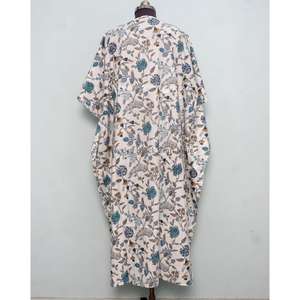 Nuevo Vestido Kaftan de Algodón para Mujer Talla Grande, Elegante Estampado Paisley Vintage, Manga Corta, Estilo Playero, Holgado para Verano - Product Image 6