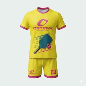 Ropa Deportiva Unisex, Uniforme de Pickleball Personalizado, Transpirable, de Manga Corta, Estampado, 100% Poliéster, Logotipo Personalizado, Protección UV, Cuello Redondo - Product Image 4