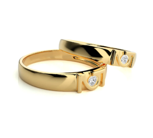 แหวนคู่มินิมอลชุบทองเงินแท้ 925 - Product Image 3